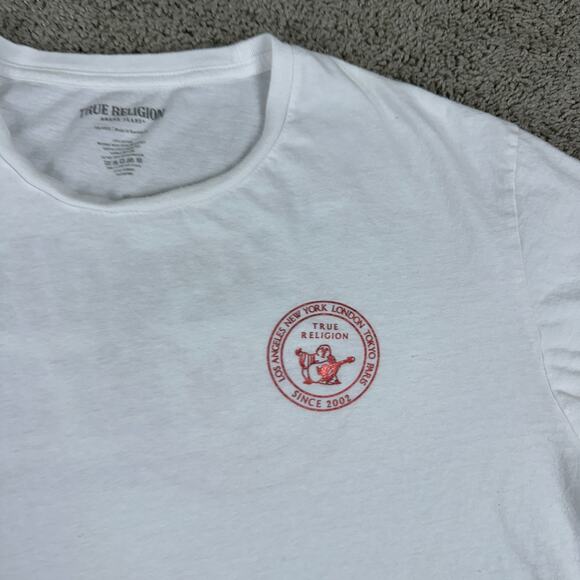 True Religion Shirt Mens 3XL White Black The Original Buddha Brand Casual - Picture 10 of 12
